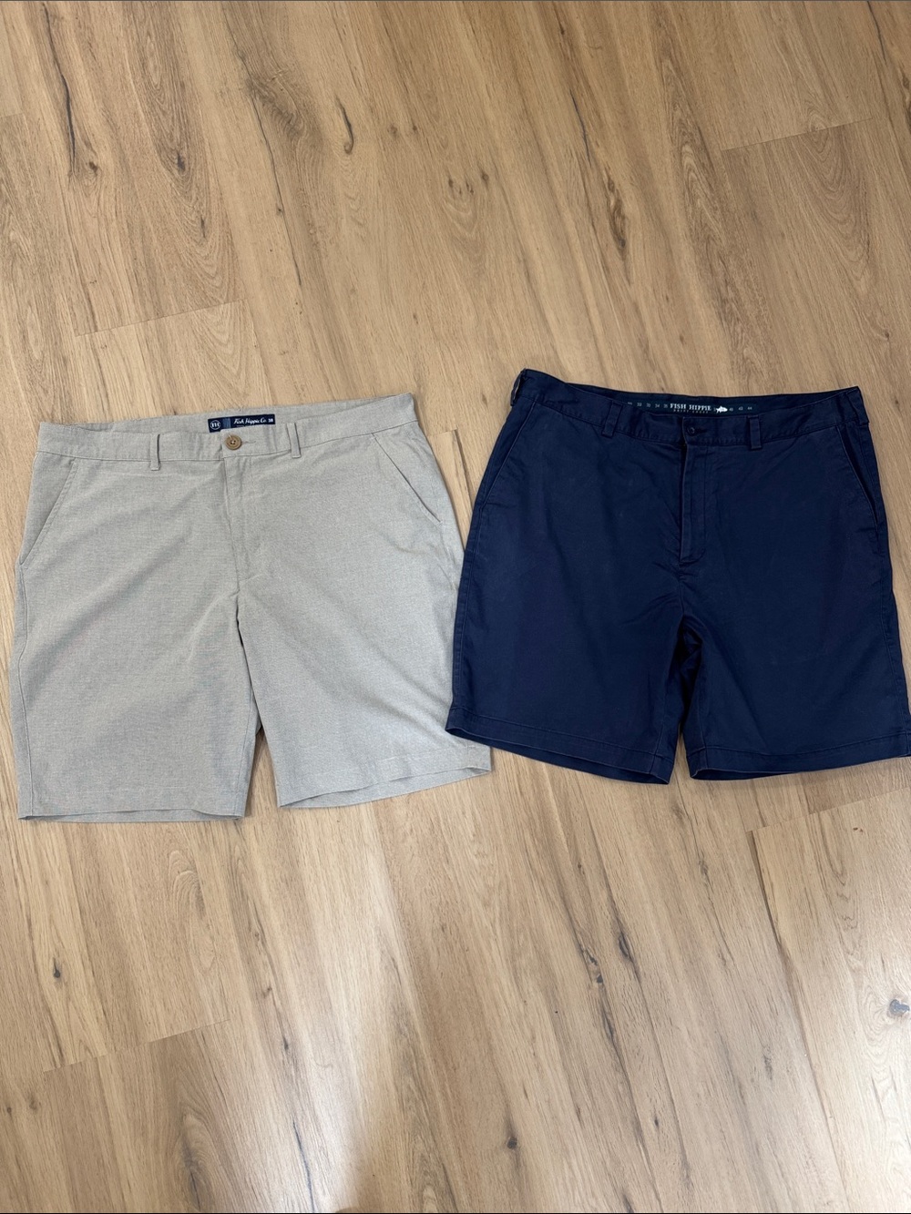 Men's Fish Hippie Shorts in Navy and Light Tan - Timeless Summer Staple